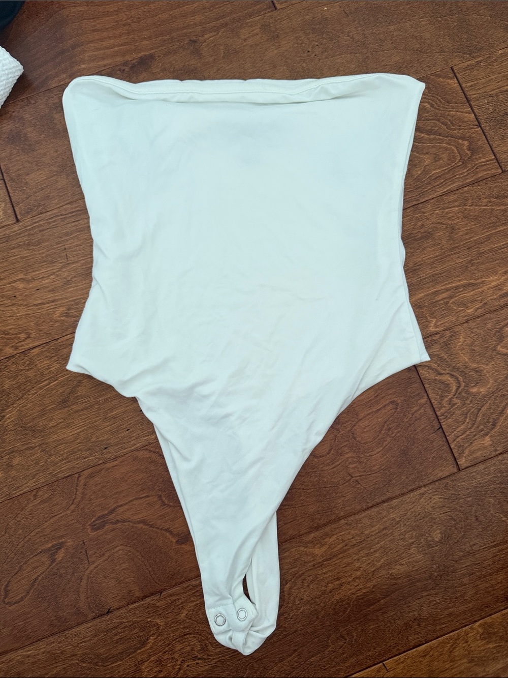 Forever 21 White Strapless Snap-Closure Bodysuit